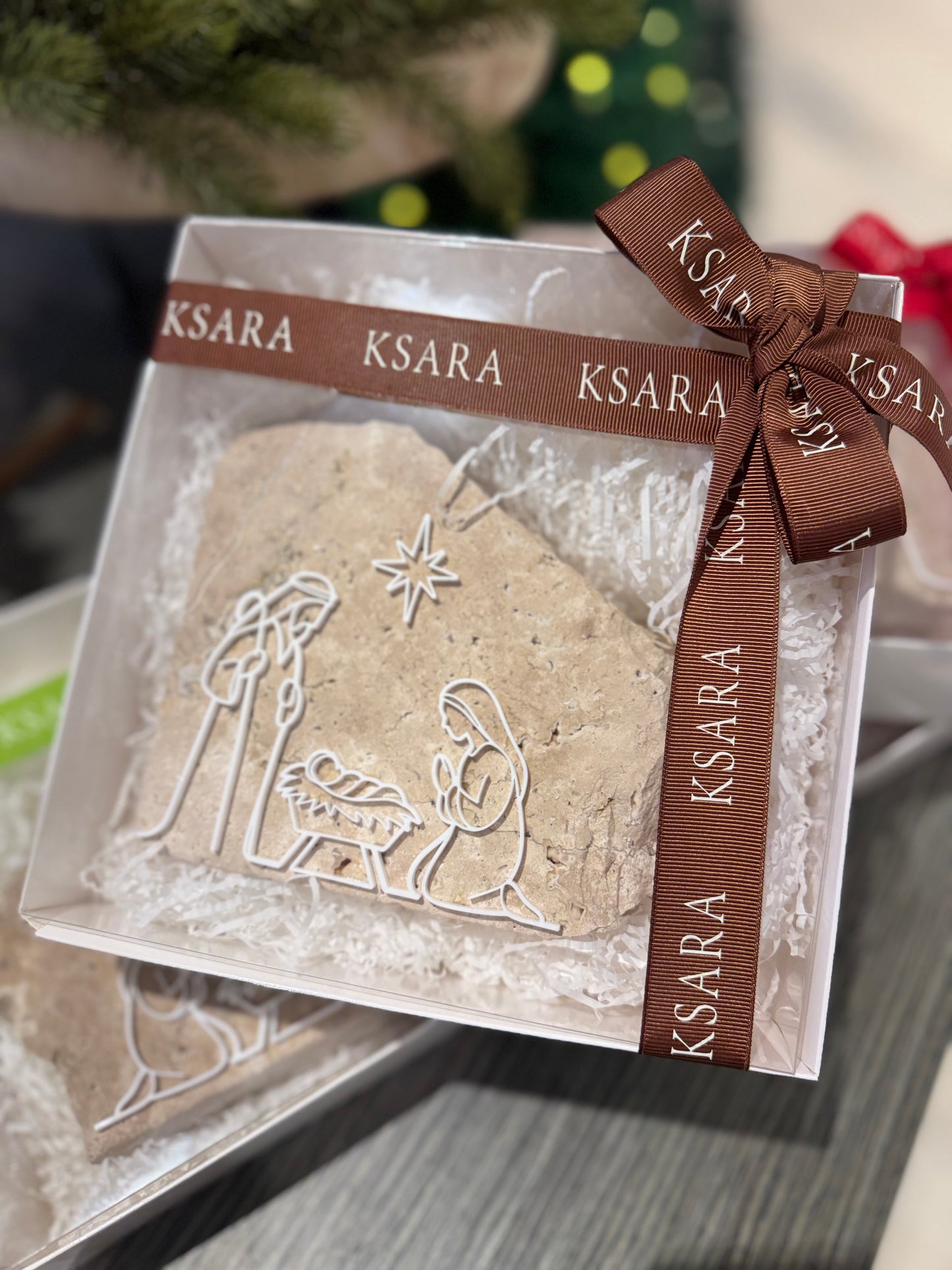 Holy Family on Travertine