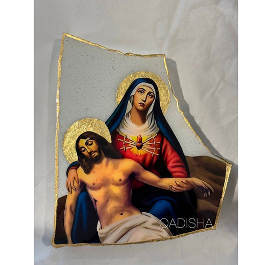 Custom Mary Holding Jesus under Cross