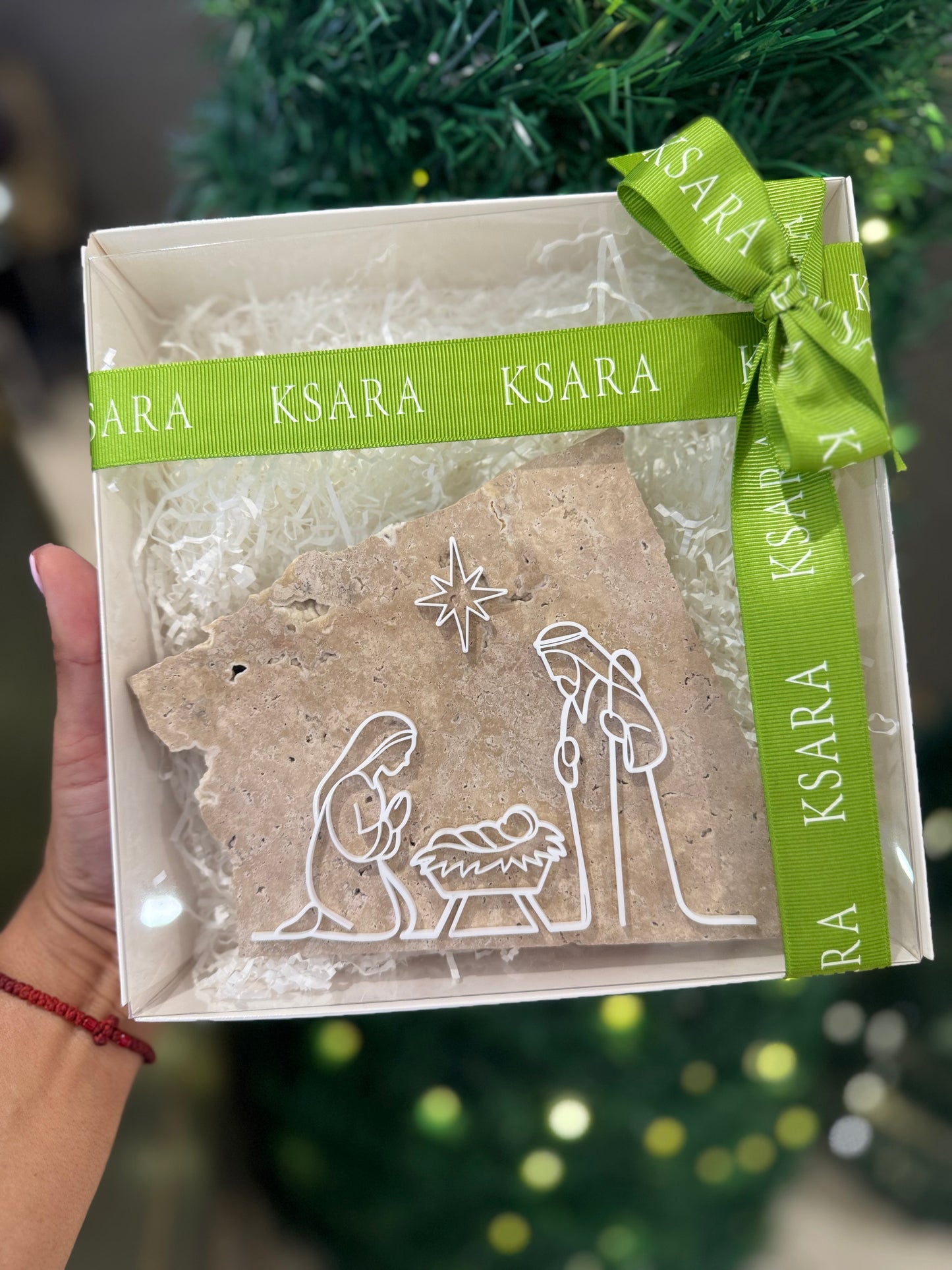 Holy Family on Travertine