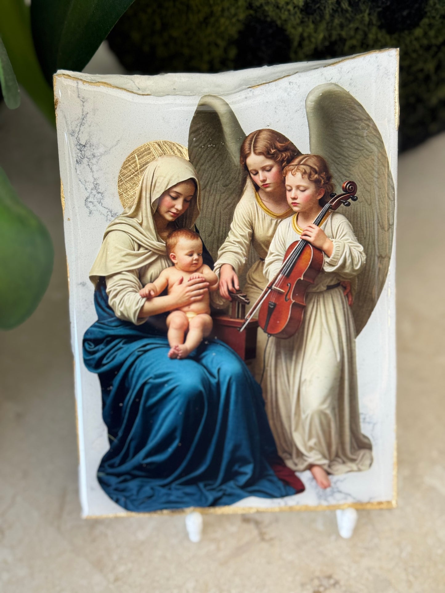 Mother Mary with Baby & Angels