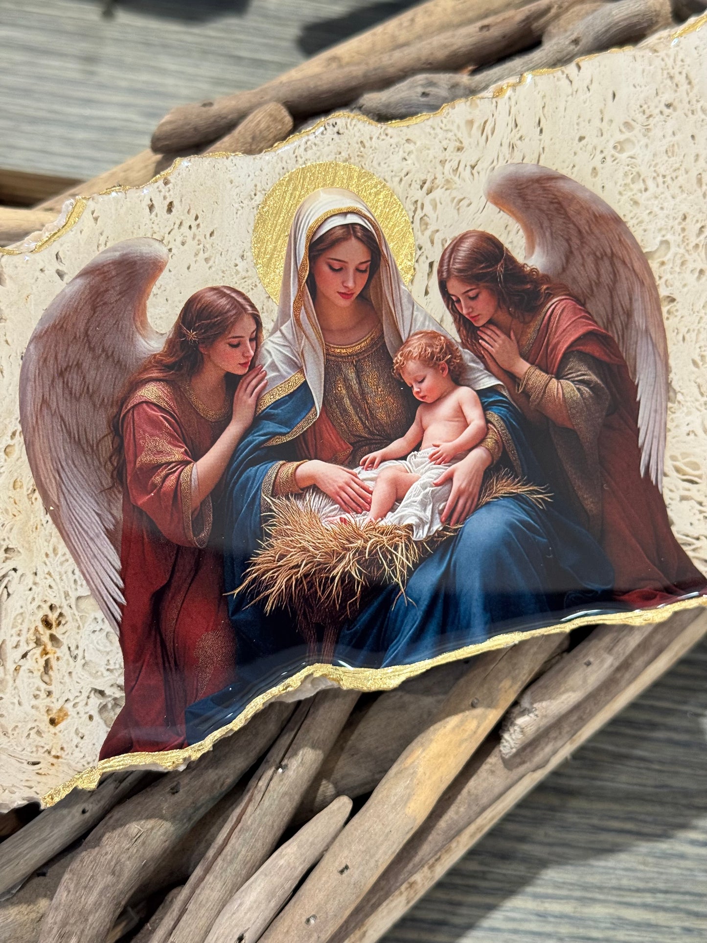 Mother Mary with Jesus & Angele