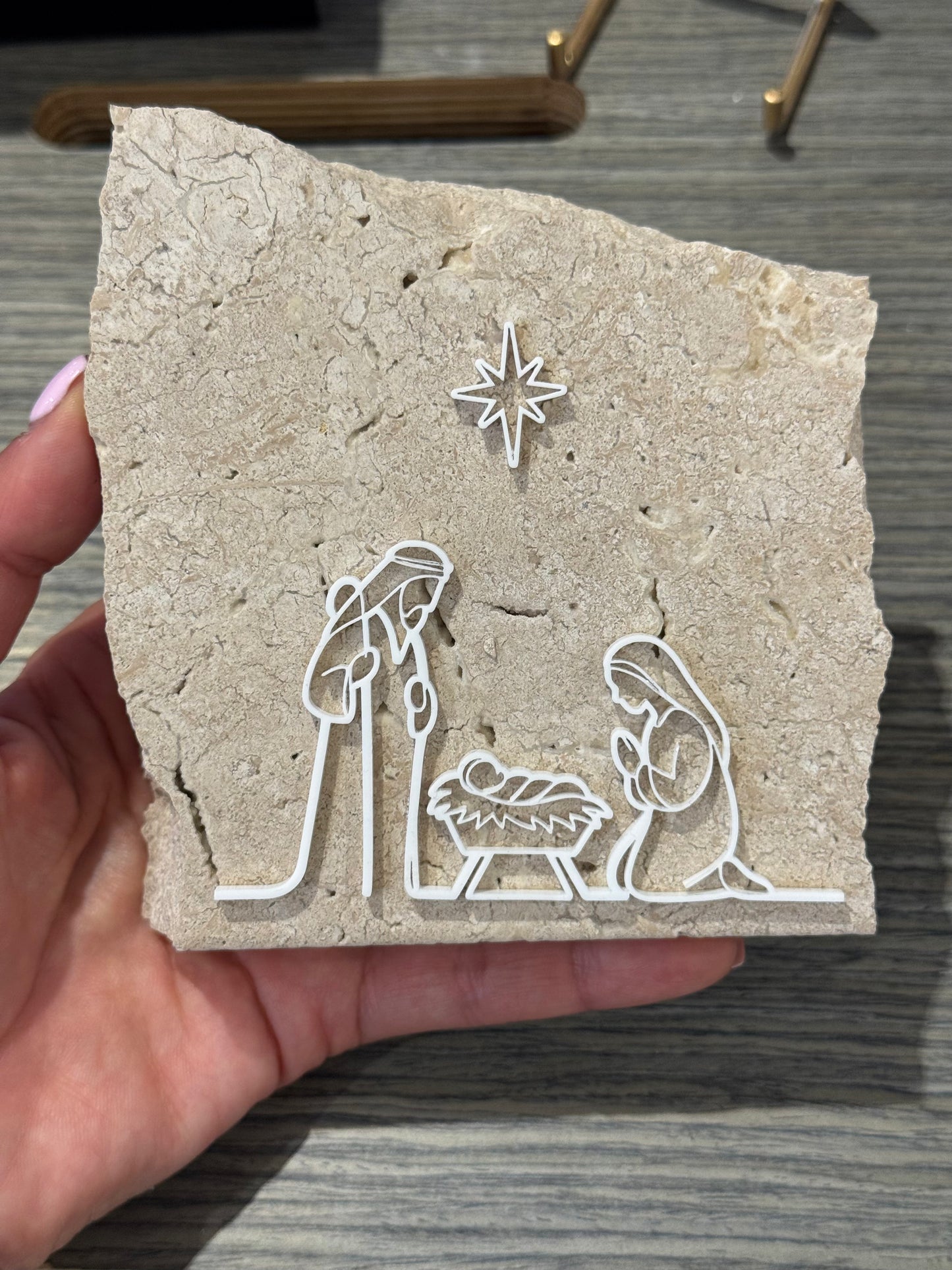Holy Family on Travertine
