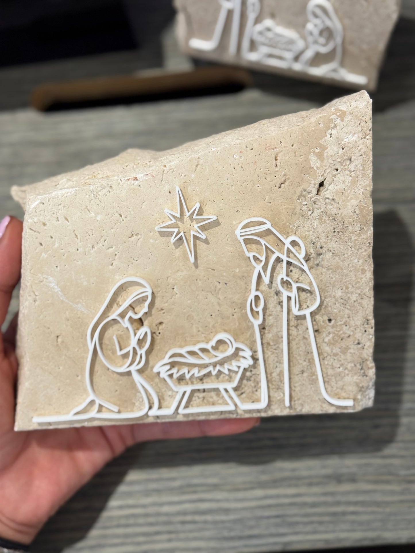 Holy Family on Travertine