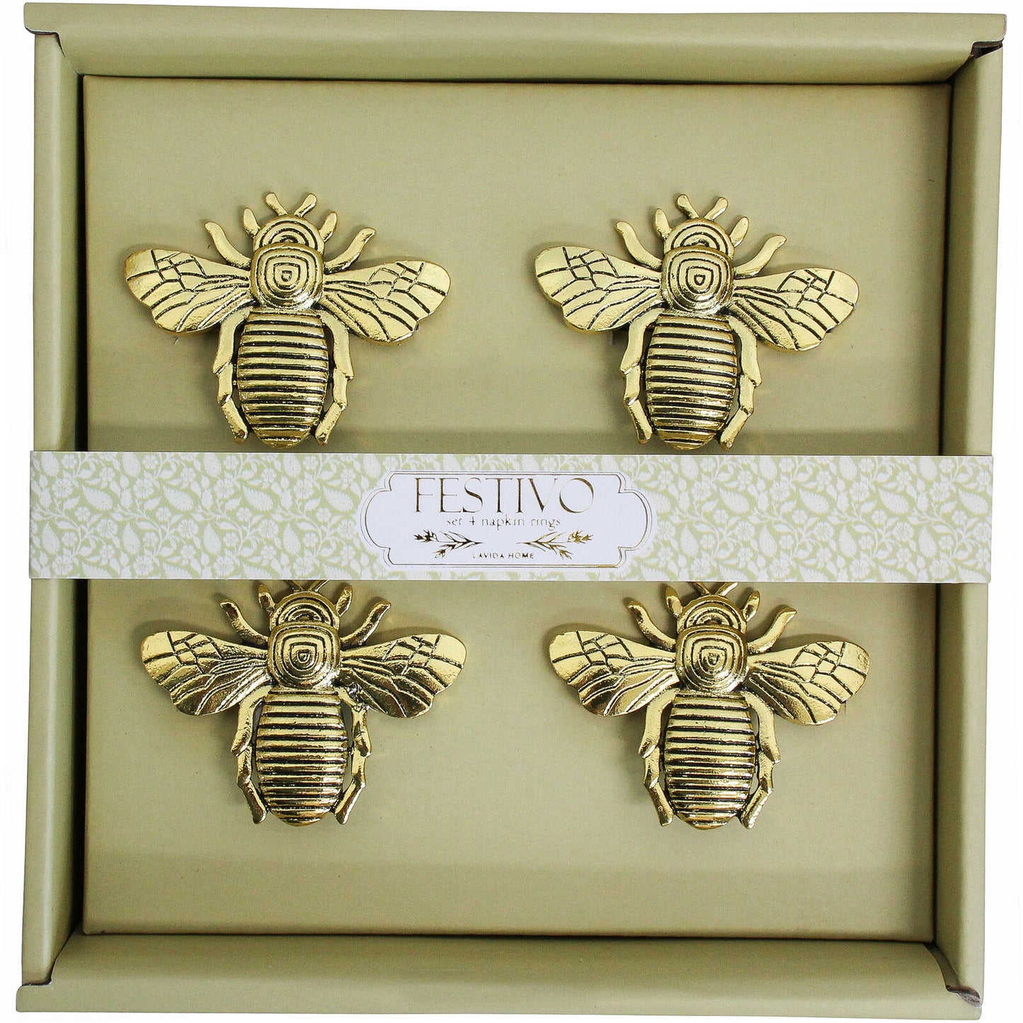 Bee Napkin Rings S/4